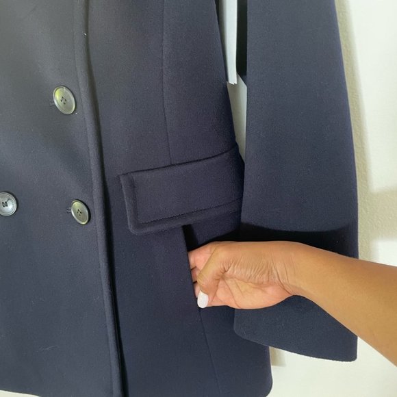 NWT FLEURETTE LORO PIANA Eden navy wool double breasted peacoat - Picture 3 of 13